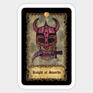 Knight Of Swords. Eternal Bones Tarot (Colorful) design. Sticker
